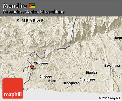 Shaded Relief Panoramic Map of Mandire