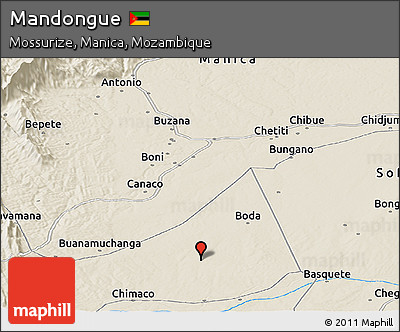 Shaded Relief Panoramic Map of Mandongue