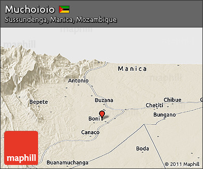 Shaded Relief Panoramic Map of Muchoioio