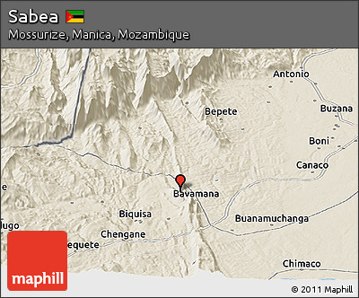 Shaded Relief Panoramic Map of Sabea