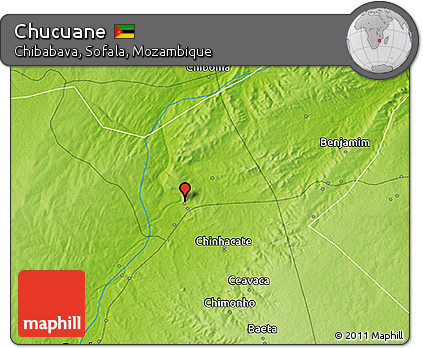 Physical 3D Map of Chucuane