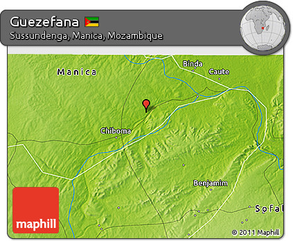 Physical 3D Map of Guezefana