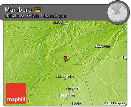 Physical 3D Map of Mambere