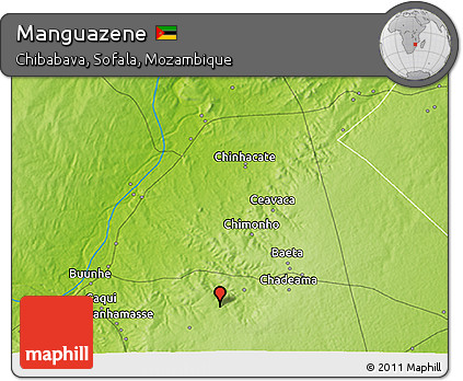 Physical 3D Map of Manguazene