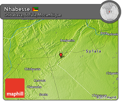 Physical 3D Map of Nhabesse