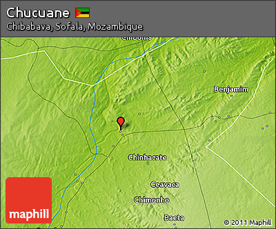 Physical 3D Map of Chucuane