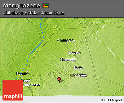 Physical 3D Map of Manguazene