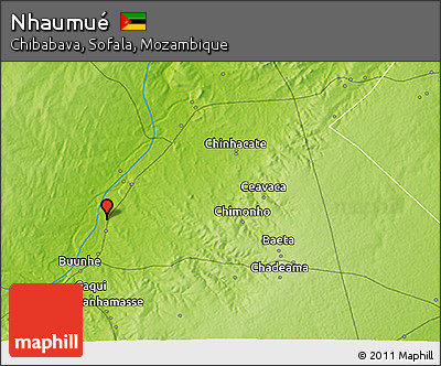 Physical 3D Map of Nhaumué