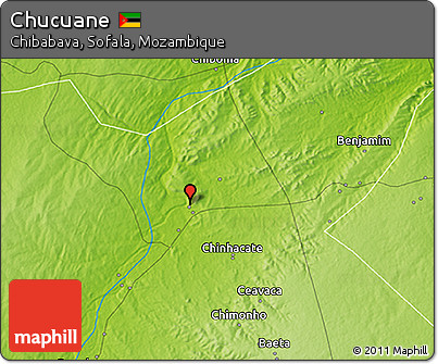 Physical 3D Map of Chucuane