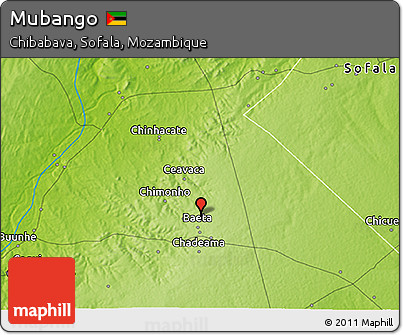 Physical 3D Map of Mubango