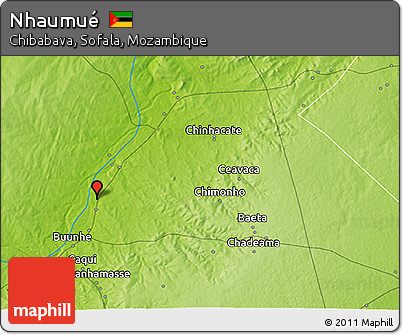 Physical 3D Map of Nhaumué