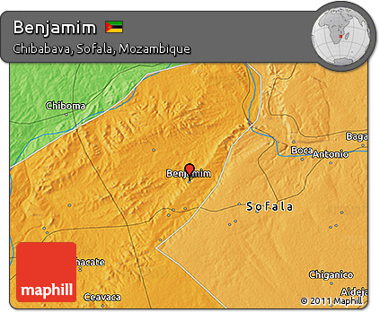 Political 3D Map of Benjamim