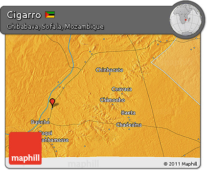 Political 3D Map of Cigarro