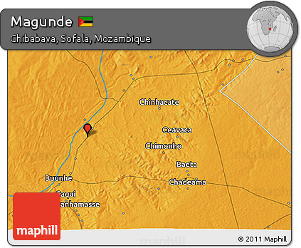 Political 3D Map of Magunde