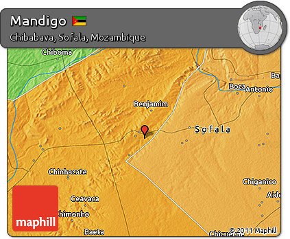 Political 3D Map of Mandigo