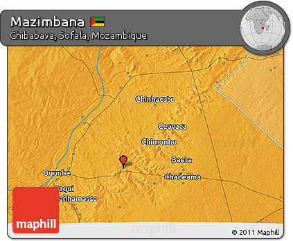 Political 3D Map of Mazimbana