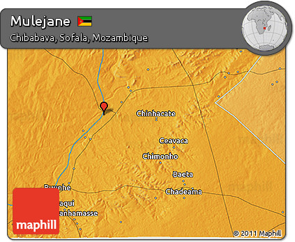 Political 3D Map of Mulejane