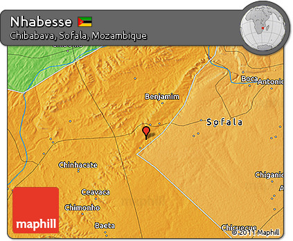 Political 3D Map of Nhabesse