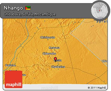 Political 3D Map of Nhango