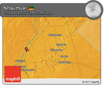 Political 3D Map of Nhaumué