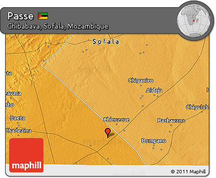 Political 3D Map of Passe