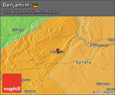 Political 3D Map of Benjamim