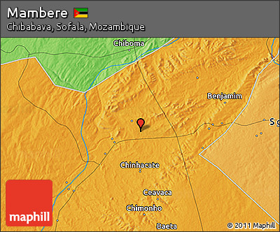 Political 3D Map of Mambere