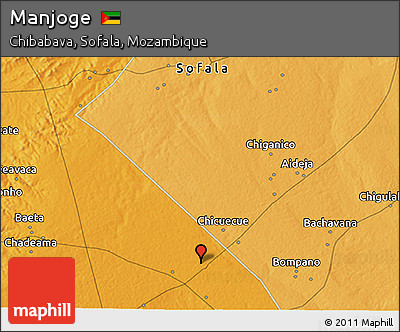 Political 3D Map of Manjoge