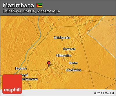 Political 3D Map of Mazimbana