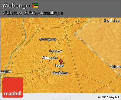 Political 3D Map of Mubango