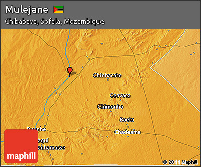 Political 3D Map of Mulejane