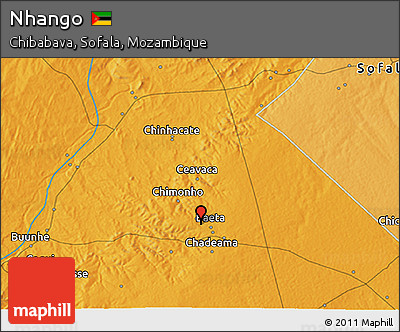 Political 3D Map of Nhango