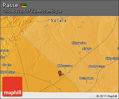 Political 3D Map of Passe