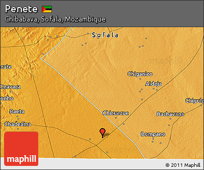 Political 3D Map of Penete