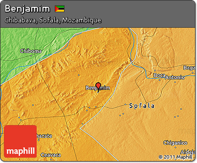 Political 3D Map of Benjamim