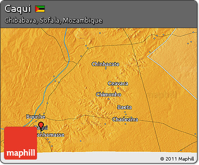 Political 3D Map of Caqui