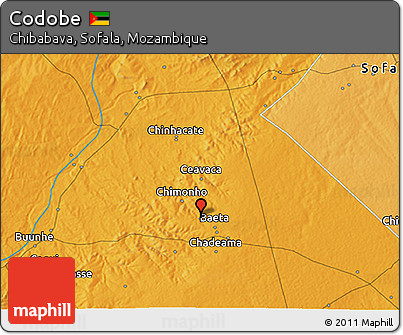 Political 3D Map of Codobe