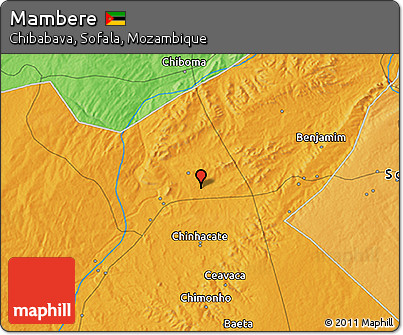 Political 3D Map of Mambere