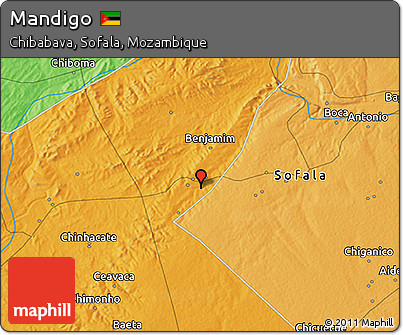 Political 3D Map of Mandigo