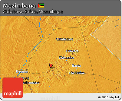 Political 3D Map of Mazimbana