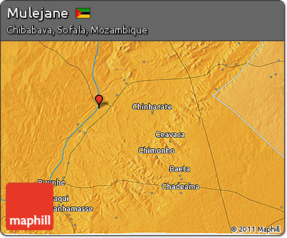 Political 3D Map of Mulejane