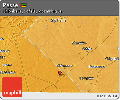 Political 3D Map of Passe
