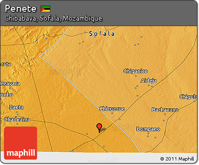 Political 3D Map of Penete