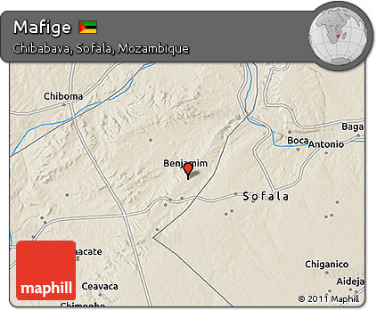 Shaded Relief 3D Map of Mafige