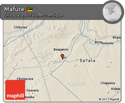Shaded Relief 3D Map of Mafute