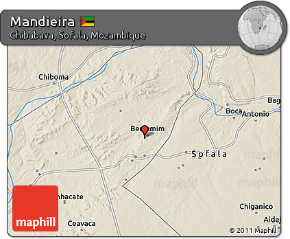 Shaded Relief 3D Map of Mandieira