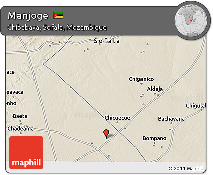Shaded Relief 3D Map of Manjoge