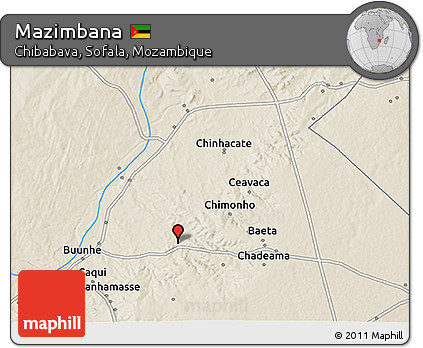 Shaded Relief 3D Map of Mazimbana