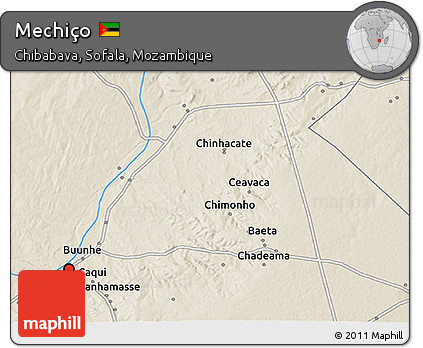 Shaded Relief 3D Map of Mechiço