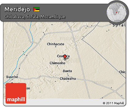 Shaded Relief 3D Map of Meridejo